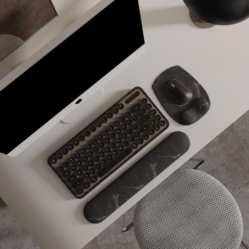 DemonChest ErgoFlow Gel Wrist Rest Mouse Pad-Ergonomic Cushion for Desk, Cute Aesthetic Computer Decor for Women,Small Mousepad Mat&Laptop Pads-Office,Home Wireless Support&Ergo Accessories (08Black Marble) - Image 2